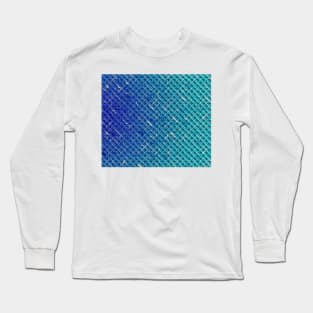 3D abstract blue pattern in the style of lattice characters It's like a braided Long Sleeve T-Shirt